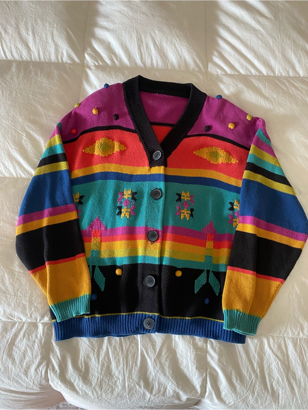 Vintage Funky Cardigan Sweater, Cotton